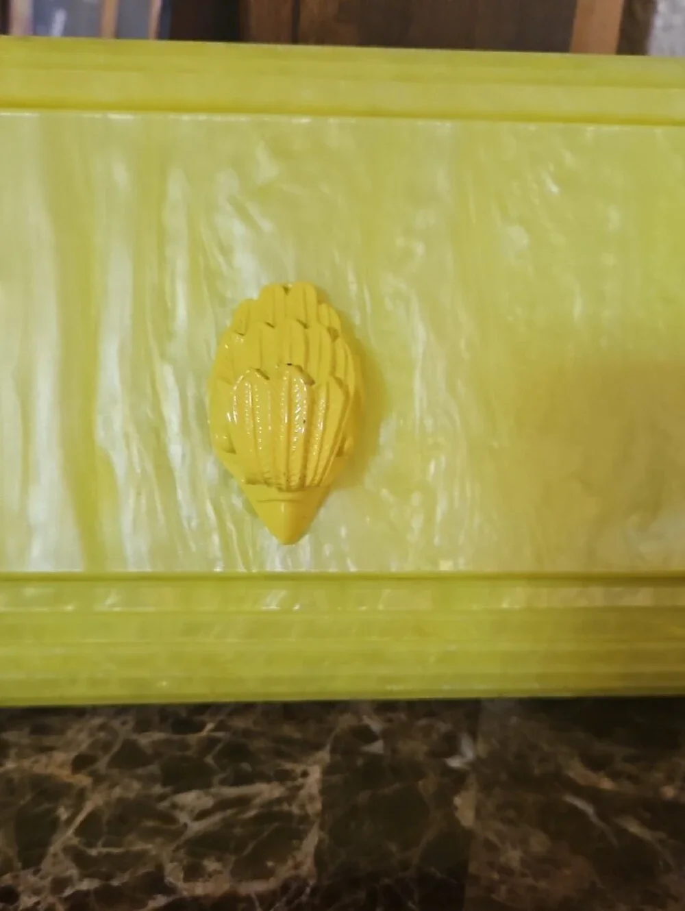 Kurt Geiger Yellow Marbled Clutch